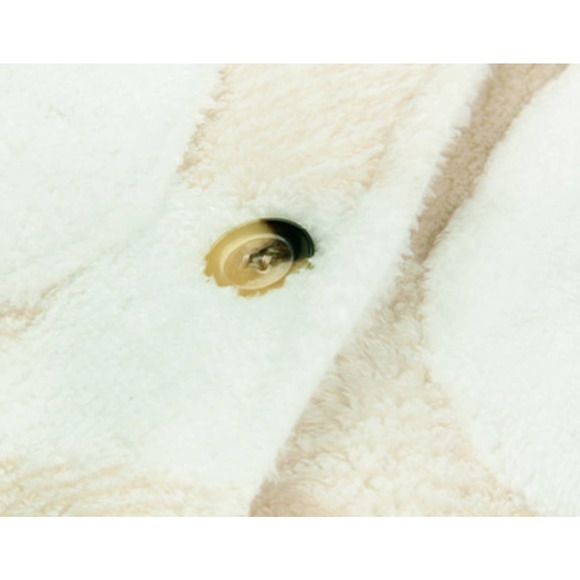 Lapel Plaid Patchwork Fleece Overcoat - Picture 10 of 10